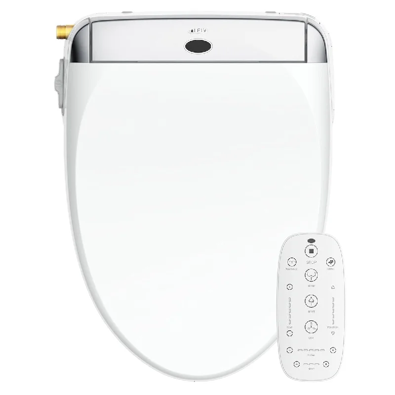 Smart Bidet Toilet Seat w/ Wireless Remote & Side Panel, Multiple Spray Modes, Adjustable Heated Seat, LED Nightlight, Elongated