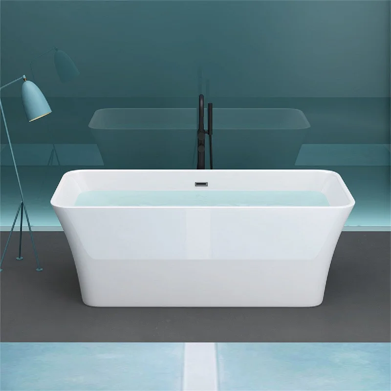 Tub Acrylic Alcove Freestanding Soaking Bathtub-60''