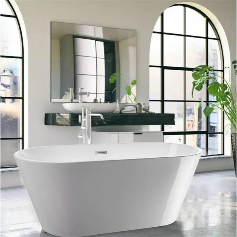 Tub Acrylic Alcove Freestanding Soaking Bathtub-60''